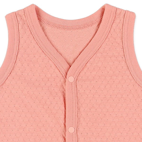 3枚組ノースリーブ前開きロンパース肌着（無地・ピンク）