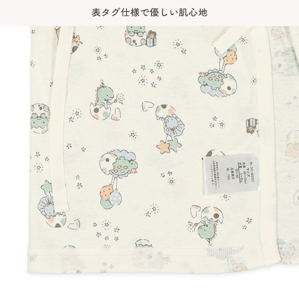 フライス新生児肌着10点セット（恐竜）