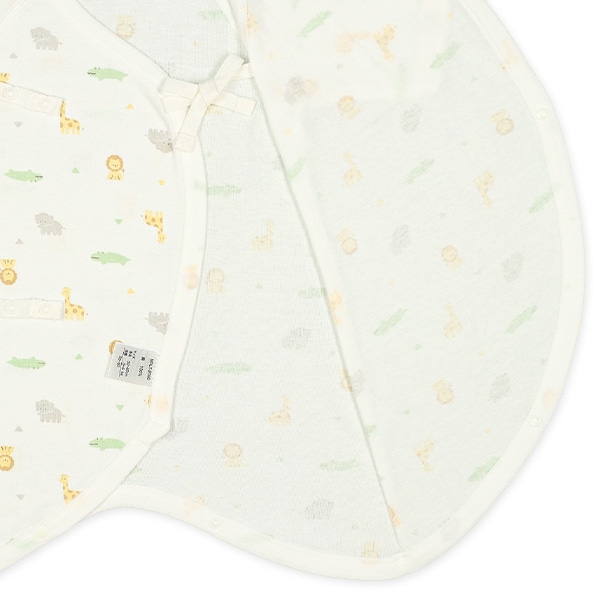 フライスボタン式新生児肌着10点セット（サファリ）