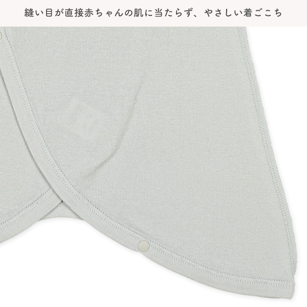 フライスボタン式新生児肌着10点セット（ブルーハート）