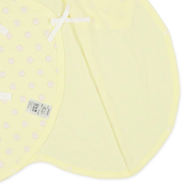 フライスボタン式新生児肌着5点セット（花柄）