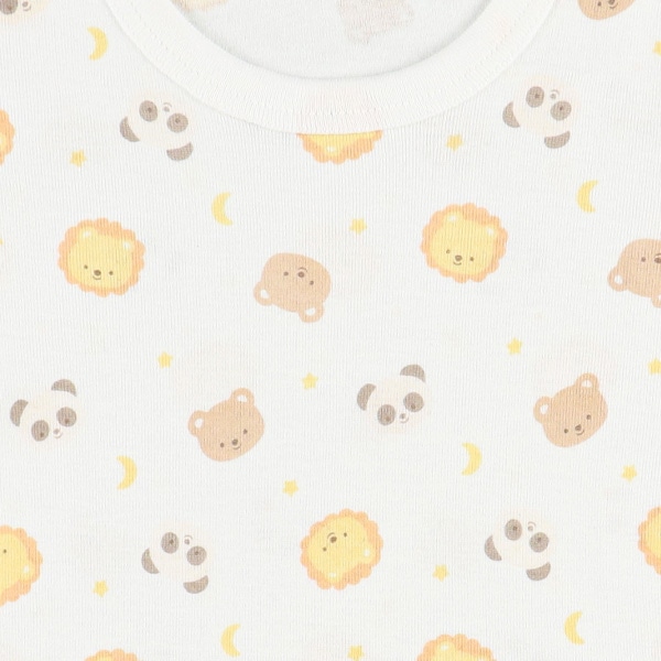 3枚組フライス半袖ロンパース肌着（アニマルプリント）
