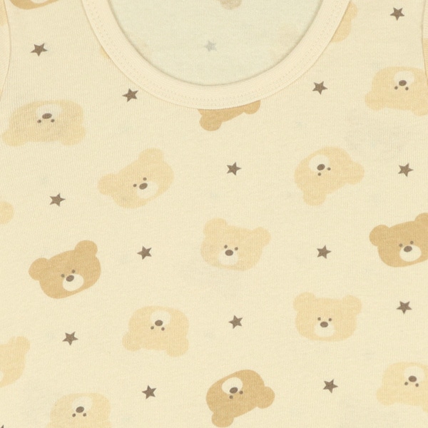 3枚組フライス半袖ロンパース肌着（オーガニックコットン・くま）