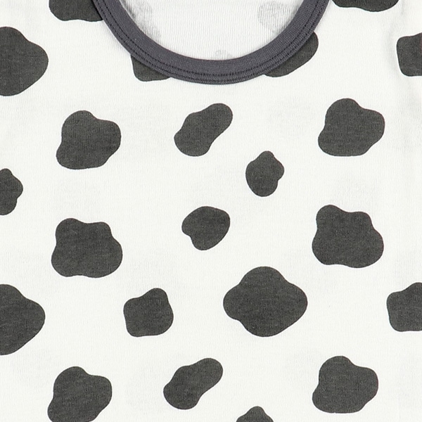 4枚組フライス半袖ロンパース肌着（うし柄・無地・ピスネーム）