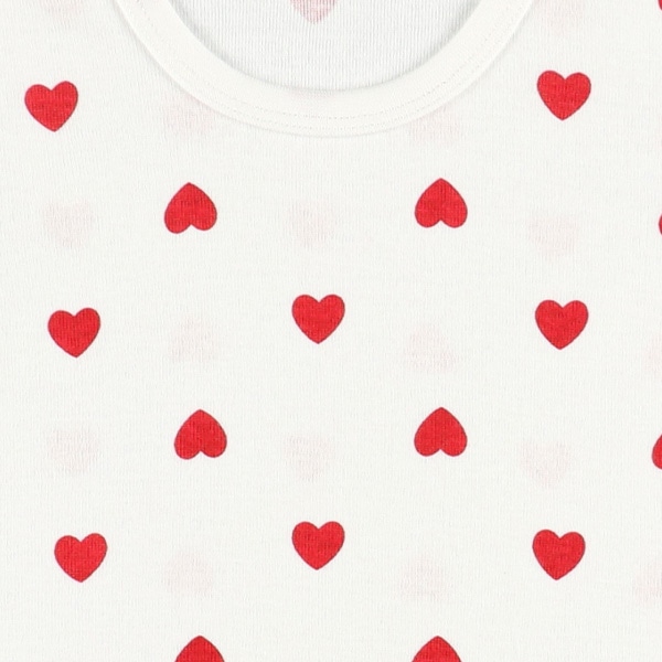 4枚組フライス半袖ロンパース肌着（ハート）