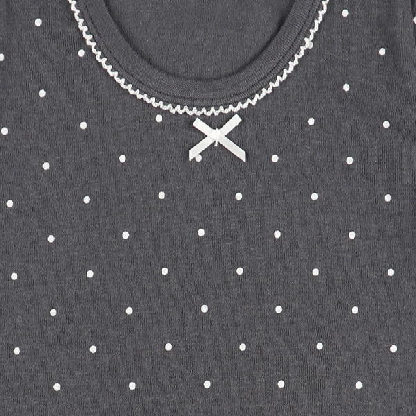 3枚組フライス半袖ロンパース肌着（モノトーンドット）