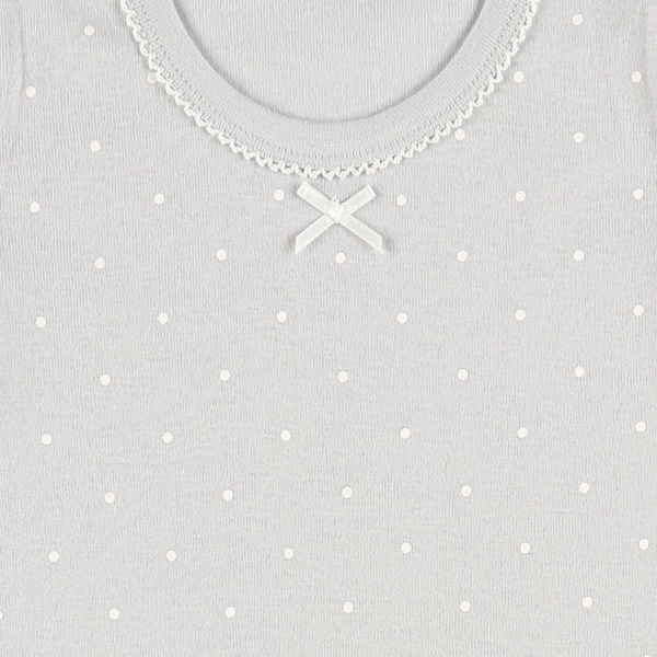 3枚組フライス半袖ロンパース肌着（モノトーンドット）