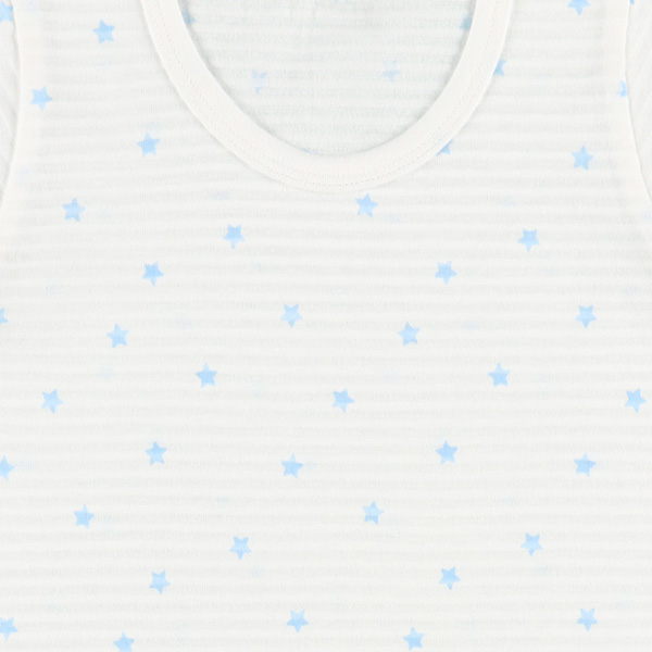 DRYWRAP）3枚組イバンテ半袖ロンパース肌着（サメ・星）