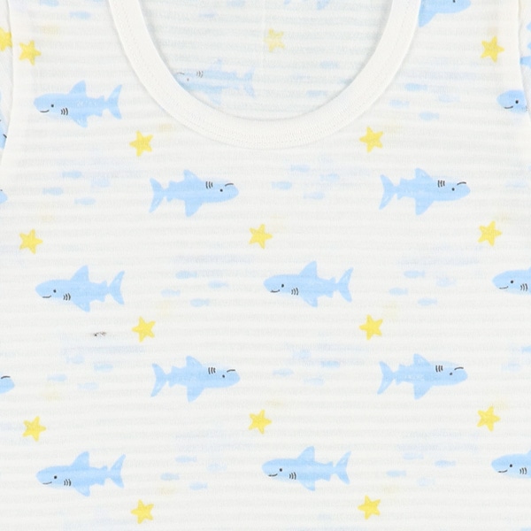DRYWRAP）3枚組イバンテ半袖ロンパース肌着（サメ・星）