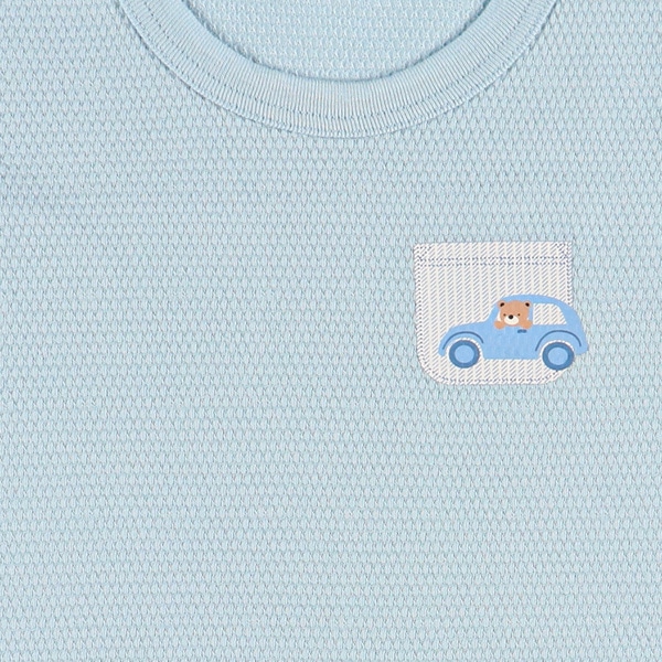 DRYWRAP）3枚組半袖ロンパース肌着（くるま・ボーダー・ポケット）