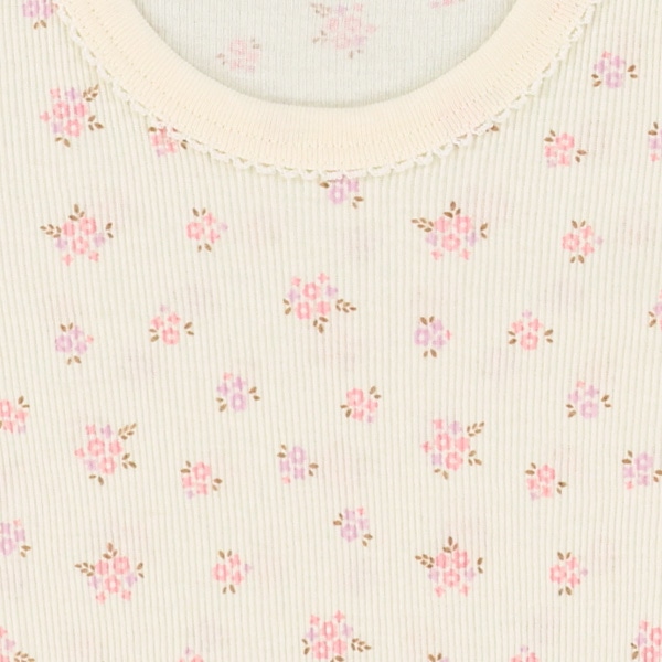 DRYWRAP）3枚組テレコ半袖ロンパース肌着（ハート・花柄）