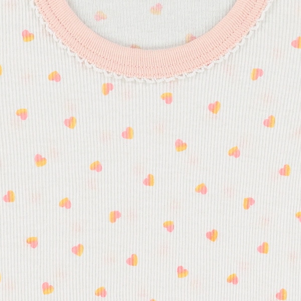 DRYWRAP）3枚組テレコ半袖ロンパース肌着（ハート・花柄）