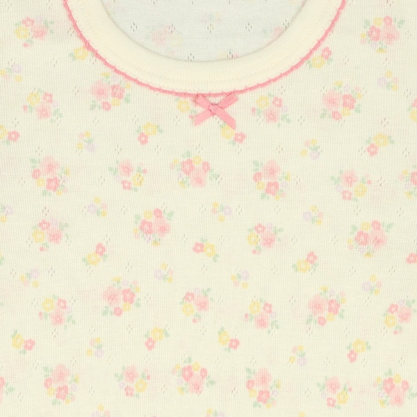 3枚組パターンメッシュ長袖ロンパース肌着（うさぎ・花柄）