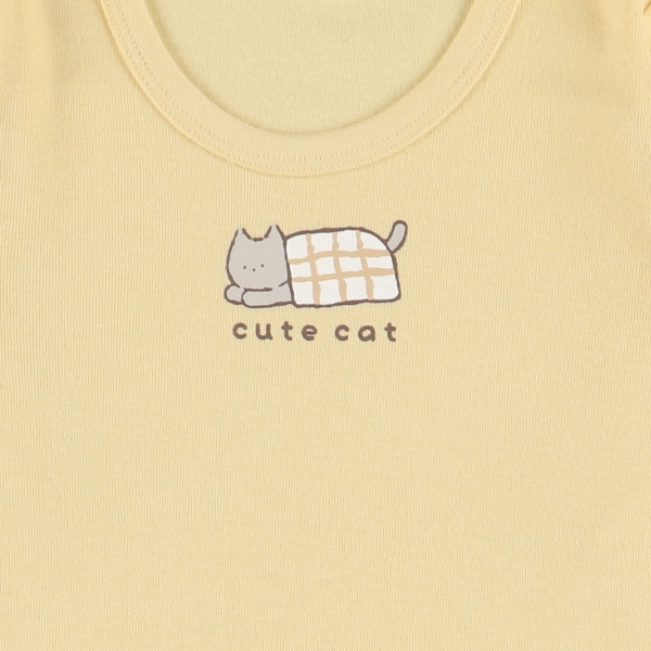 3枚組フライス長袖ロンパース肌着（ねこ）