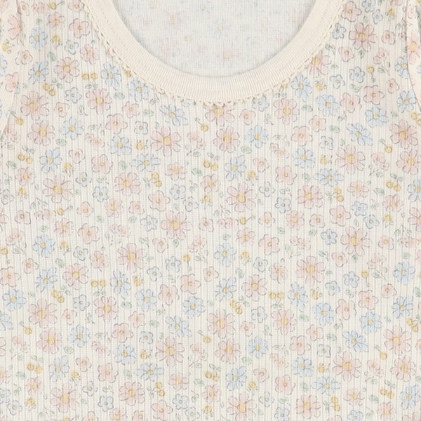 3枚組フライス長袖ロンパース肌着（花柄）