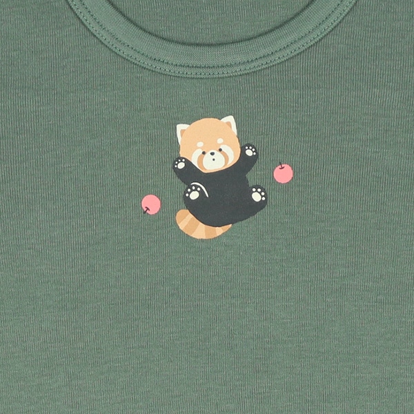 3枚組フライス長袖ロンパース肌着（レッサーパンダ）