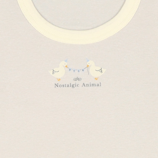 3枚組フライス長袖ロンパース肌着（ノスタルジック）