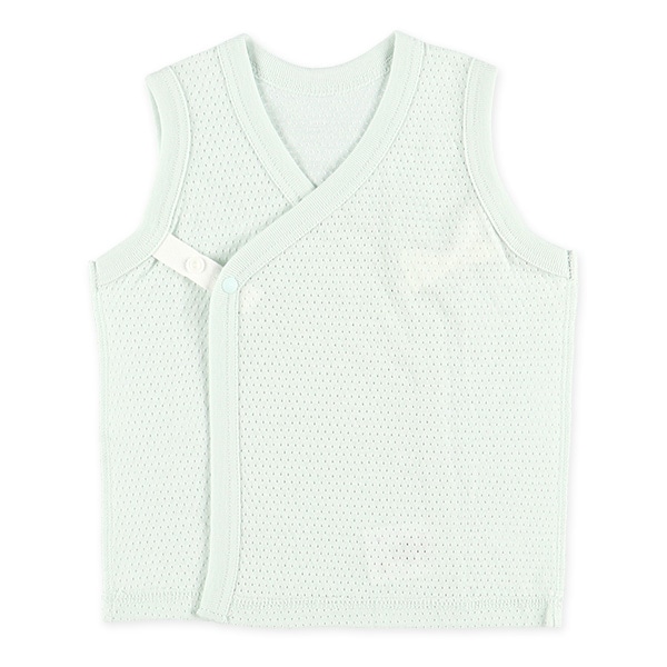 2枚組メッシュボタン式短肌着（恐竜）