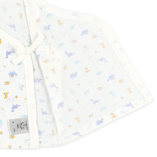 2枚組メッシュボタン式短肌着（恐竜）