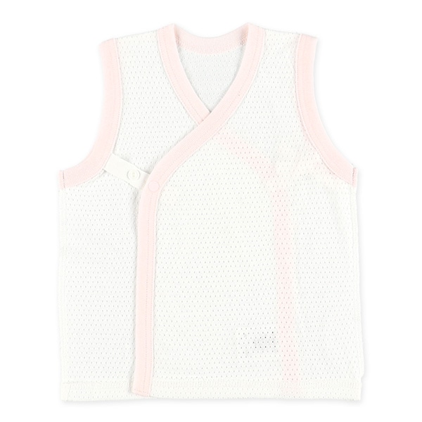 2枚組メッシュボタン式短肌着（チェリー）