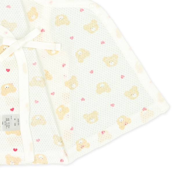 3枚組メッシュボタン式短肌着（ピンク・ブルー・イエロー）