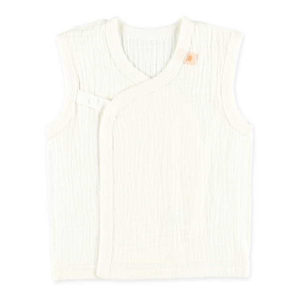 2枚組モスリンボタン式短肌着（無地）