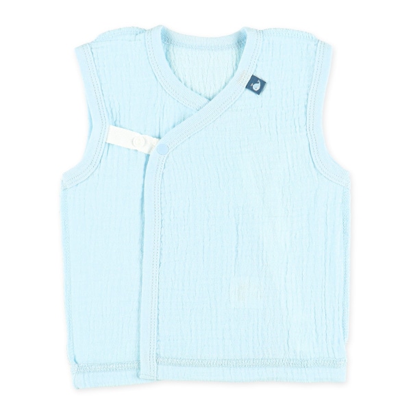 2枚組モスリンボタン式短肌着（無地）