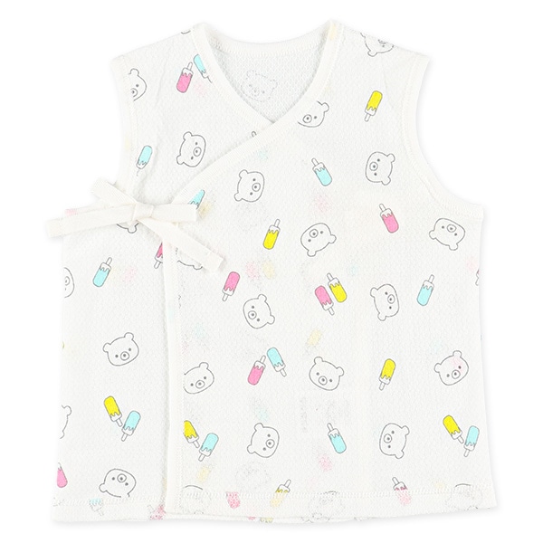 2枚組メッシュ短肌着（くま・夏）