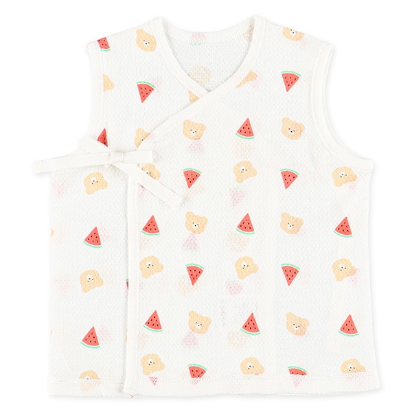 2枚組メッシュ短肌着（くま・夏）