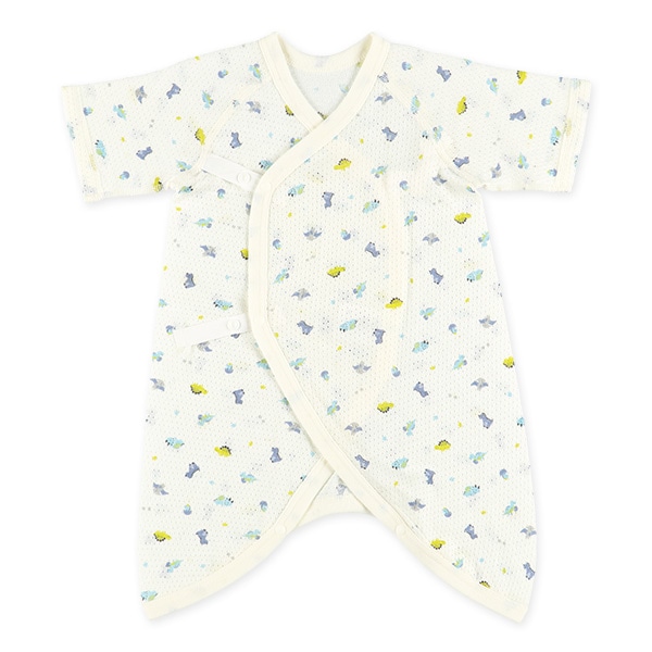 2枚組メッシュボタン式コンビ肌着（恐竜）