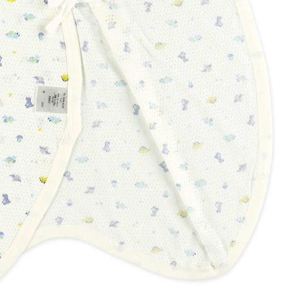 2枚組メッシュボタン式コンビ肌着（恐竜）