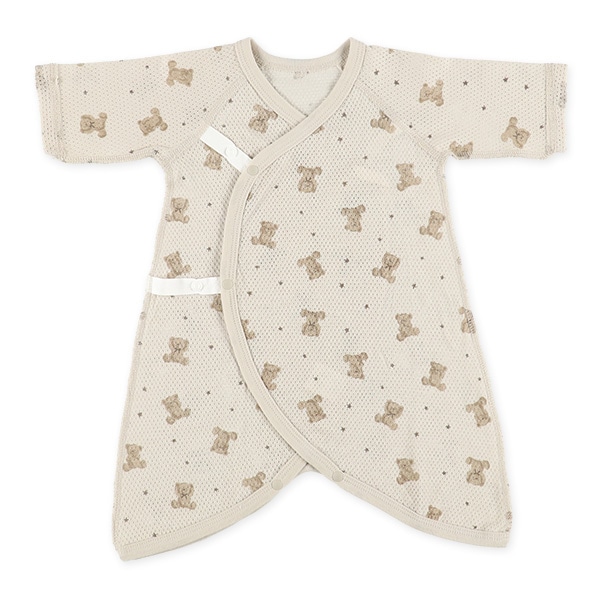 2枚組メッシュボタン式コンビ肌着（くま）