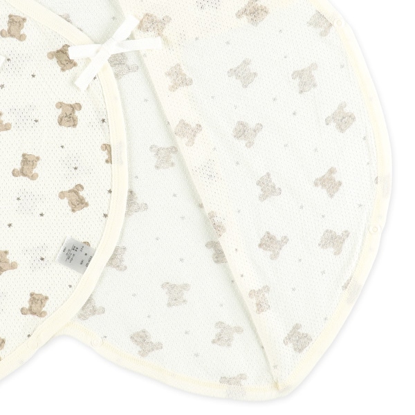 2枚組メッシュボタン式コンビ肌着（くま）