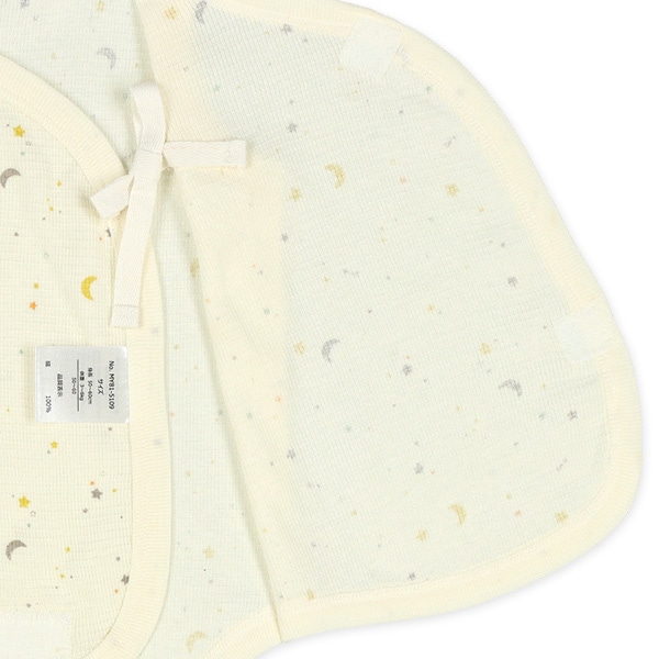 2枚組エッフェルニットノースリーブ打ち合わせロンパース肌着（星）