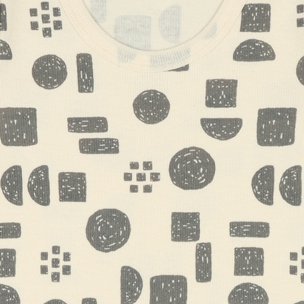 2枚組エイトロック長袖ロンパース肌着（幾何学模様）