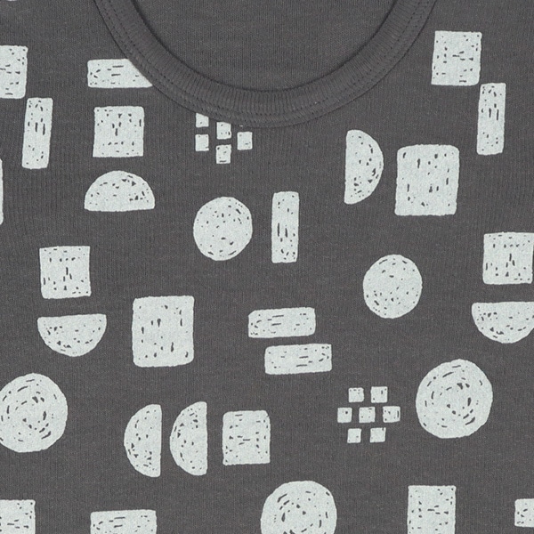 2枚組エイトロック長袖ロンパース肌着（幾何学模様）