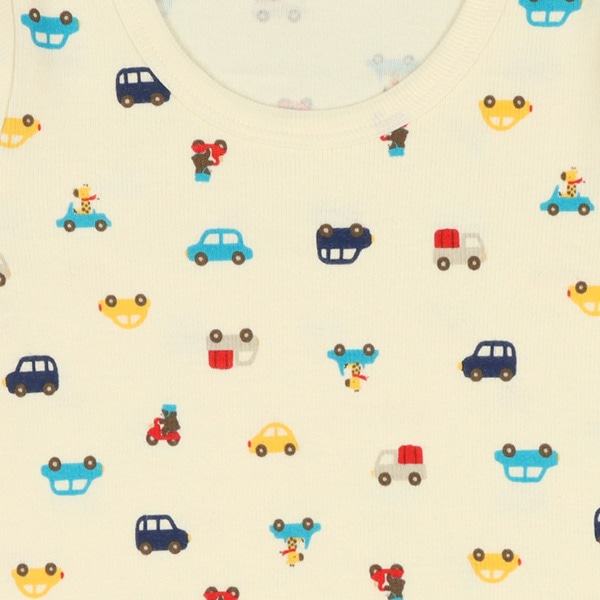 2枚組エイトロック長袖ロンパース肌着（くるま）