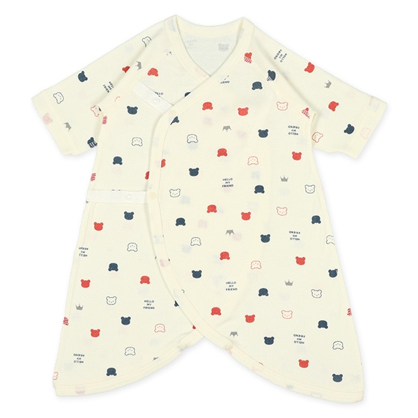 2枚組エイトロックボタン式コンビ肌着（トリコロール・無地ピスネーム）