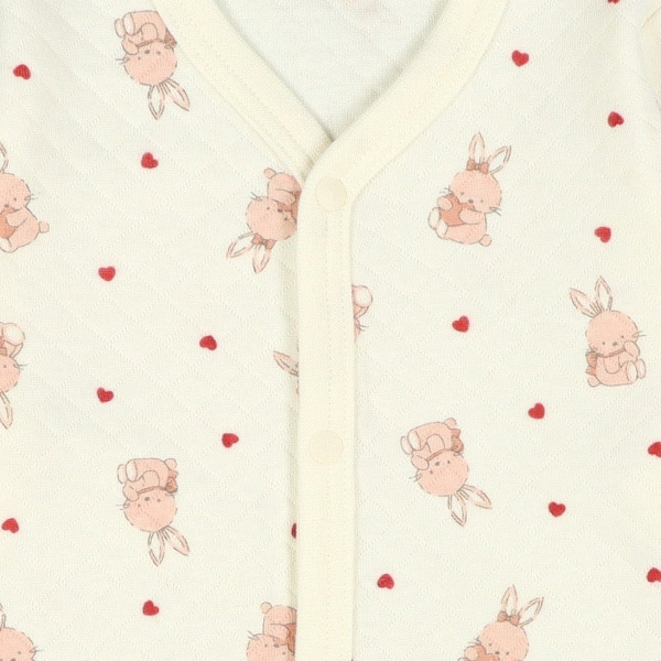 【18％OFF】 西松屋 50-60サイズ｜ベビー・キッズ ピンク色うさぎワンポイントロンパース ロンパース・カバーオール