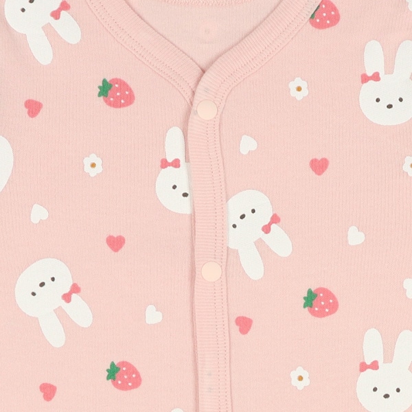 2枚組エイトロック長袖前開きロンパース肌着（うさぎ） | 西松屋