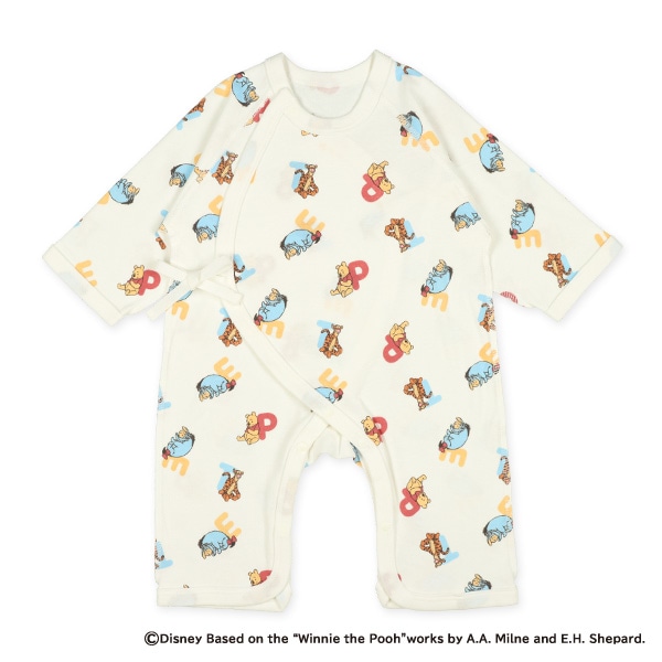 2枚組スムース長袖カバーオール肌着（くまのプーさん）