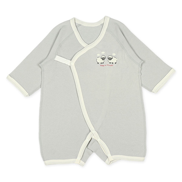 2枚組エイトロックボタン式長袖カバーオール肌着（ひつじ）