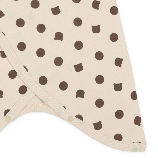 フライス&エイトロック新生児肌着4点セット（くま・ドット）