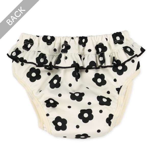 インナーパンツ一体型水遊び用ベビーパンツ（フリル付きパンツタイプ・花柄）