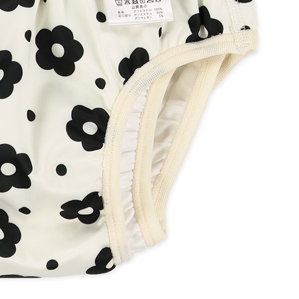 インナーパンツ一体型水遊び用ベビーパンツ（フリル付きパンツタイプ・花柄）
