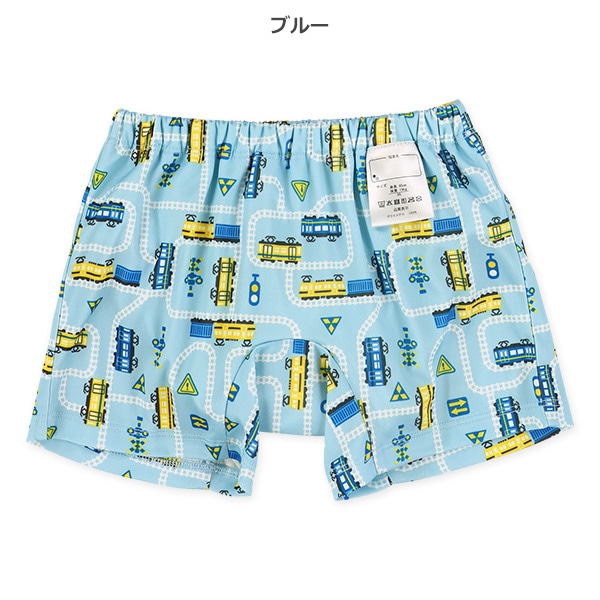インナーパンツ一体型水遊び用ベビーパンツ（トランクスタイプ・電車）