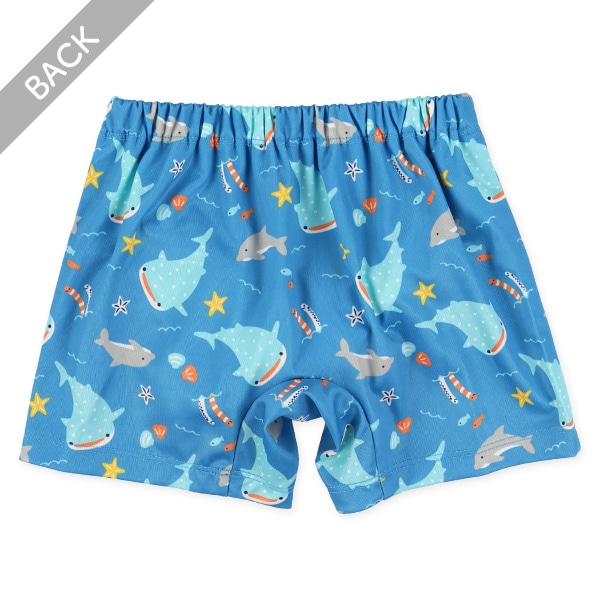 インナーパンツ一体型水遊び用ベビーパンツ（トランクスタイプ・海の生き物）