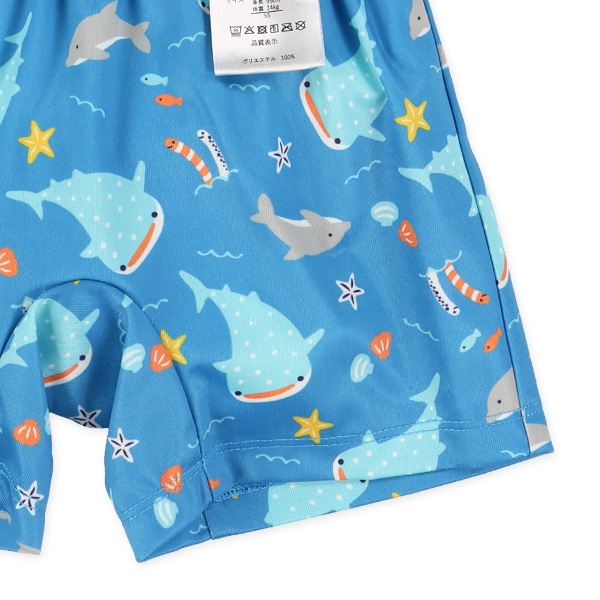 インナーパンツ一体型水遊び用ベビーパンツ（トランクスタイプ・海の生き物）
