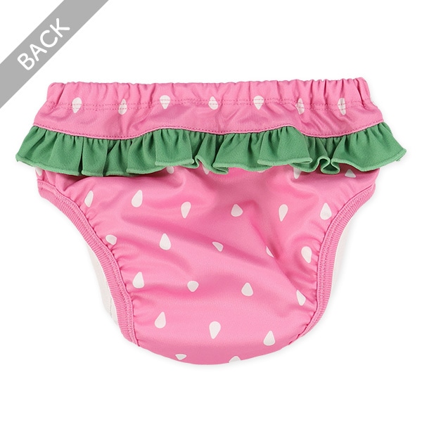 インナーパンツ一体型水遊び用ベビーパンツ（いちごなりきり）