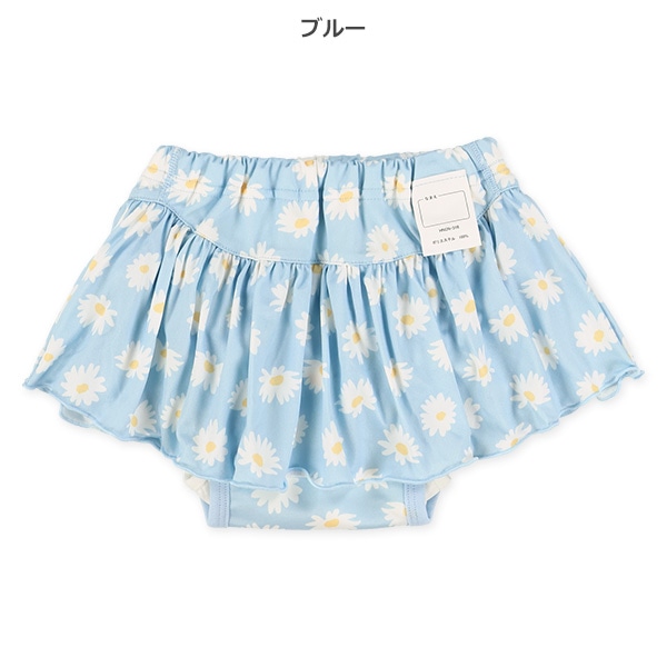 インナーパンツ一体型水遊び用ベビーパンツ（スカート付きパンツタイプ・花柄）